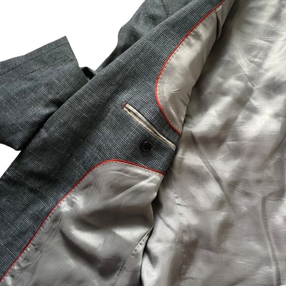 Haupt Mens Blazer 2-Button Gray Checkered Pattern Size 52 - Picture 13 of 14